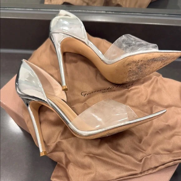 Ganvito Rossi Bree Silver and Clear Heels - Picture 3 of 4